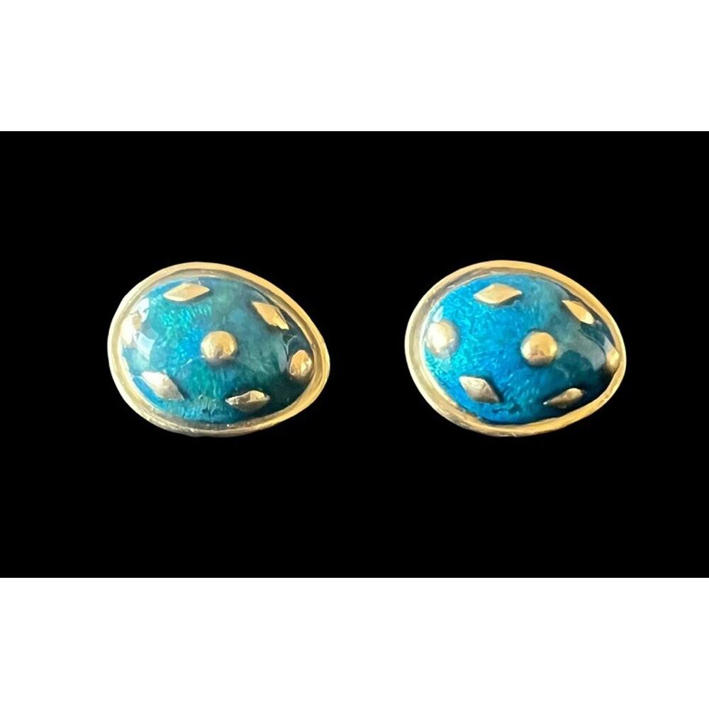 Tiffany & Co. Jean Schlumberger 18K Yellow Gold Dot Lozenge Earrings